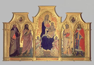 Madone et Enfant avec Saint Antoine Abbé, Saint Jean-Baptiste, Saint Laurent et Saint Julien, 1404 - Lorenzo di Niccolo Gerini